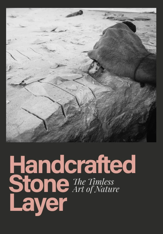Craftsmen in the traditional preparation of natural stone for acoustic panels - the first step in handmade production at stonearts®.